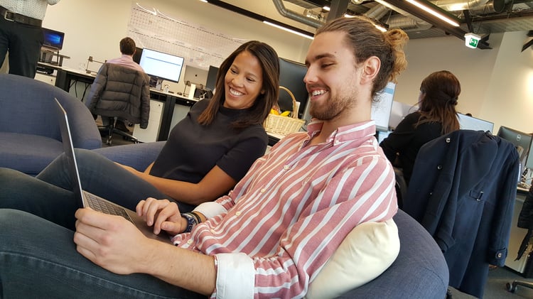 Grace and Sam working on the new Policy tools. Grace and Sam working on the new Policy tools.