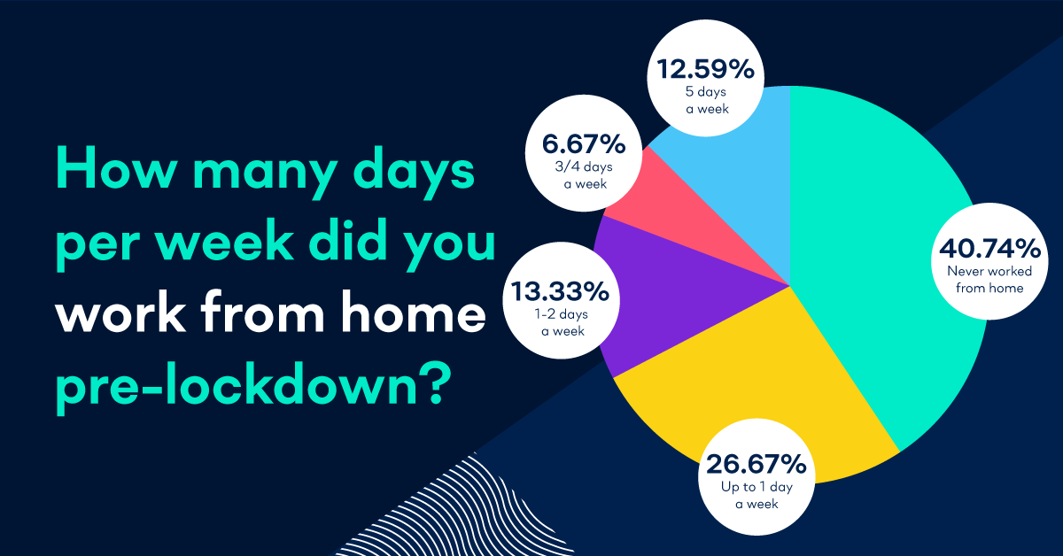 Working from home before lockdown pie chart